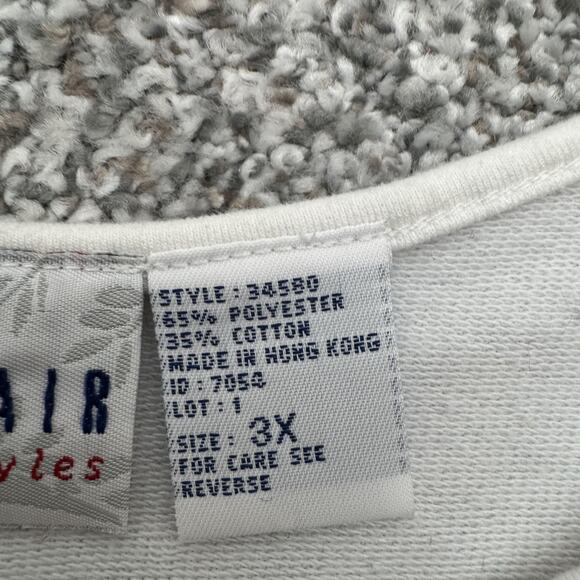 Vintage 80s Bedford Fair Shirt Plus 3X Patchwork Stars Boxy Cropped Americana - Picture 5 of 7